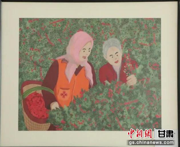 靖遠(yuǎn)縣枸杞種植業(yè)帶動10多萬農(nóng)民脫貧致富。刺繡 王明風(fēng) 繡稿 胡靜