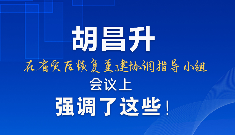 圖解|胡昌升在省災后恢復重建協(xié)調(diào)指導小組會議上強調(diào)了這些！