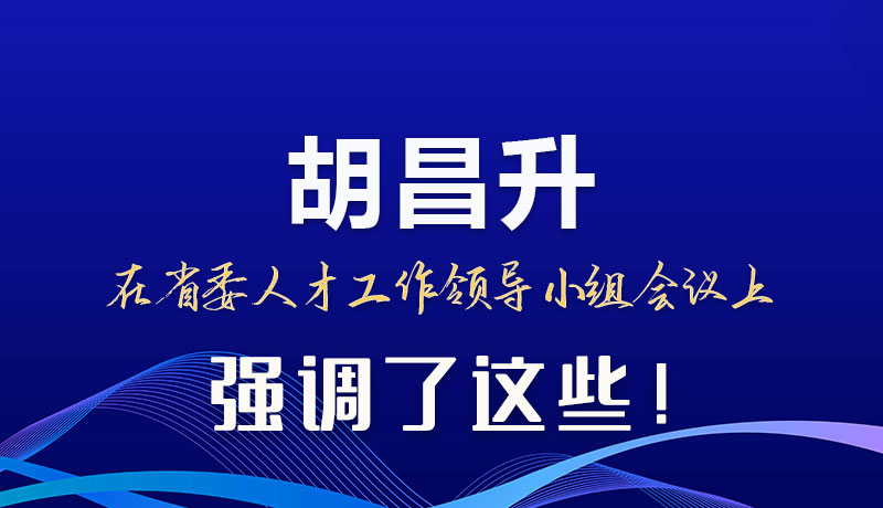 圖解|胡昌升在省委人才工作領導小組會議上強調了這些！