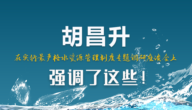圖解|胡昌升在實(shí)行最嚴(yán)格水資源管理制度專題調(diào)研座談會(huì)上強(qiáng)調(diào)了這些！